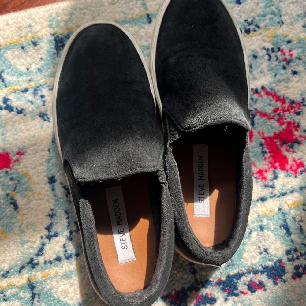 Steve Madden Black Suede Men's Slip-Ons